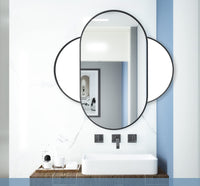 Valora SPECCHIO OVALE 100X50CM Cornice Nera Stile Loft
