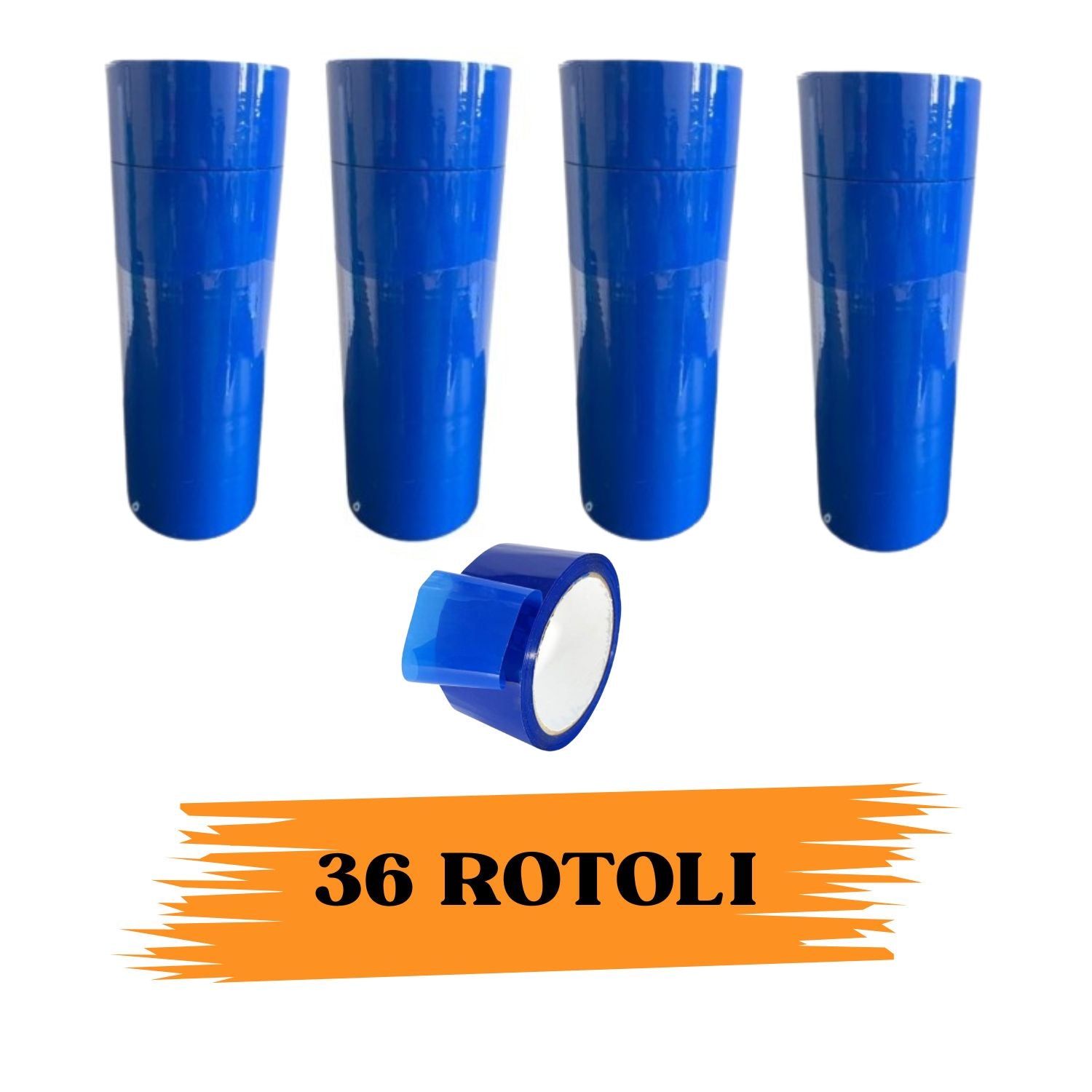 EcoPrice® Nastro Adesivo Imballaggio Colorato Blue 48mmx66m 36 Rotoli