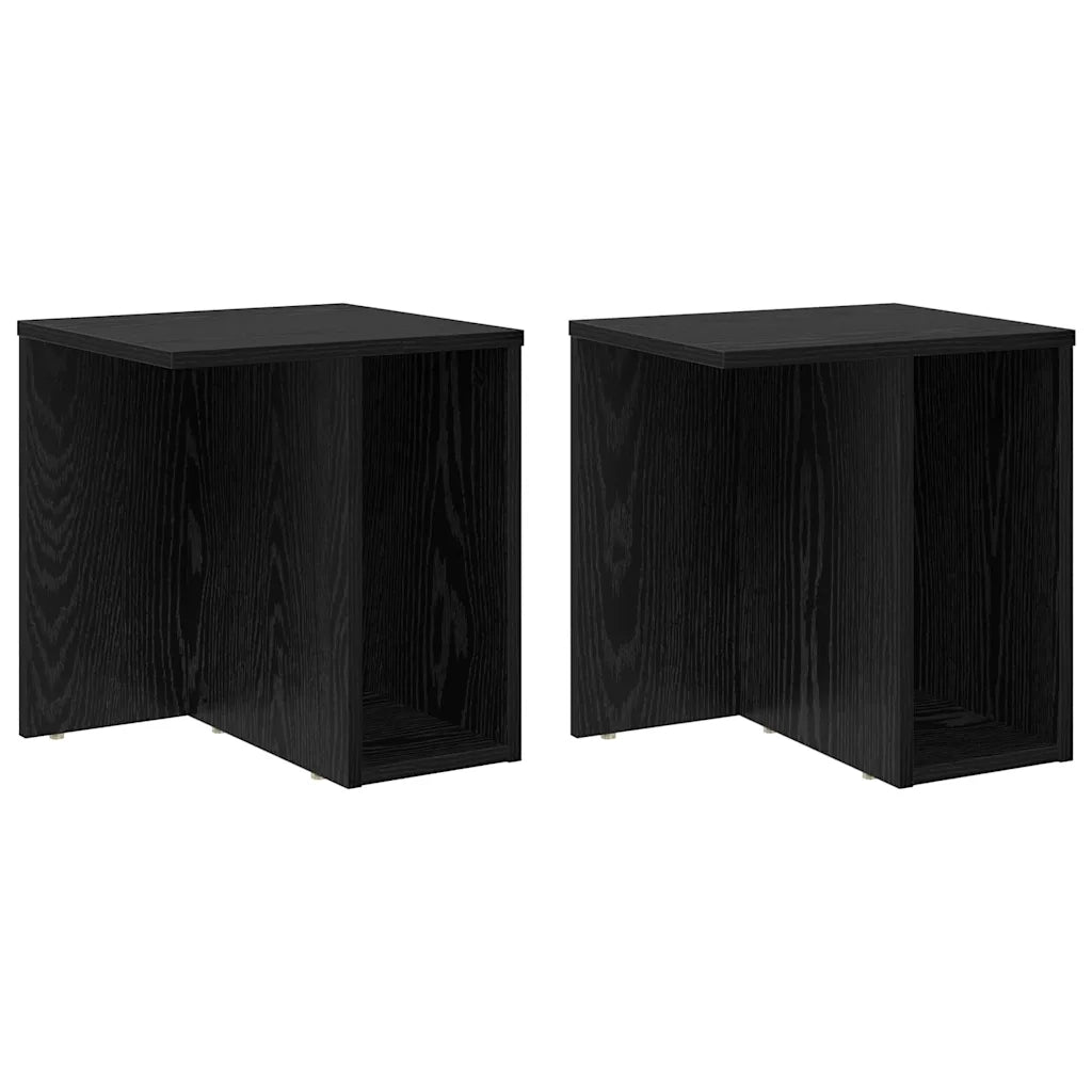 Tavolino 2 pcs Rovere Nero 37 x 32 x 40 cm Legno multistrato