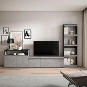 Mobile TV, Soggiorno, 310x35x186cm, Per TV fino a 65", Set di mobili, grigio cemento RF3165
