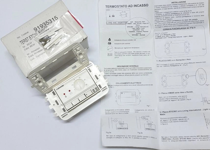 TERMOSTATO AMBIENTI C/SPIA BIANCO 91935315 CEWAL