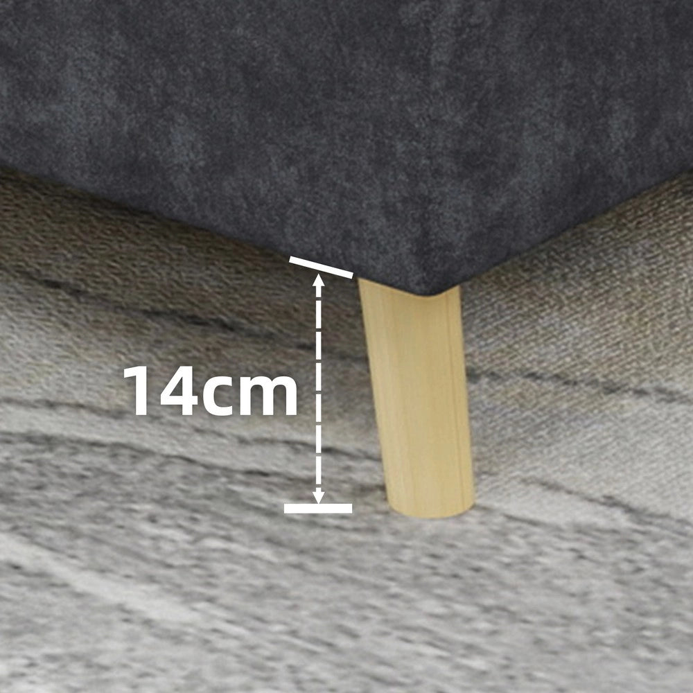 Letto imbottito con testiera ¨C Minimal ¨C Grigio 140x200cm