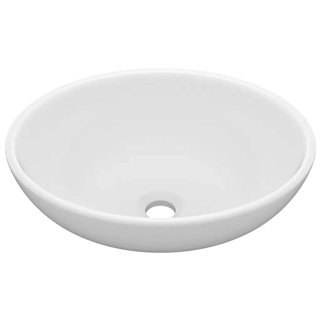 Lavandino Lusso Ovale Bianco Opaco 40x33 cm in Ceramica cod mxl 46760