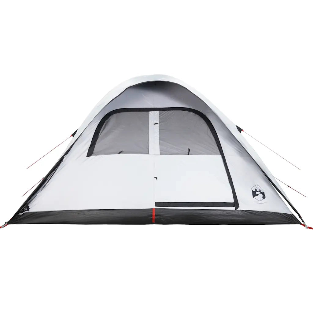 Tenda Familiare a Cupola 6 Persone-Tenda da campeggio Bianca Tessuto Impermeabile 571000