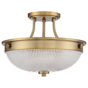 Lampada A Soffitto Contemporanea Mantle Vetro Ottone Anticato 2 Luci E27