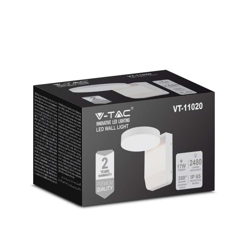 Luce a parete led 20W Light 4000k White Round da esterno IP65