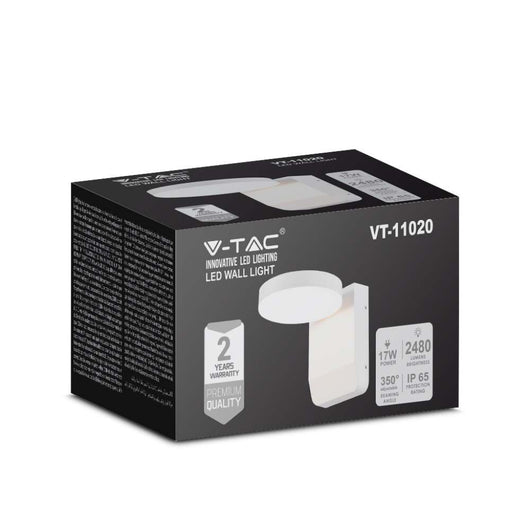 Luce a parete led 20W Light 4000k White Round da esterno IP65