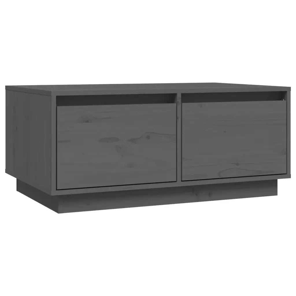 Tavolino da Salotto Grigio 80x50x35 cm Legno Massello di Pino 814441