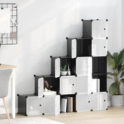Organizzatore Portaoggetti con 15 Cubi e Ante Trasparenti in PP 340554