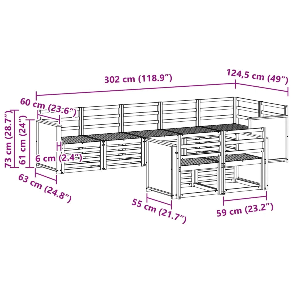 Set di divani da esterno 7 pz 3384495