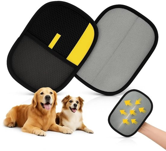 Magnetismo per Animali 2 Pezzi - Rimossoio di Pelliccia Animale Aggiornato - Guanto per Capelli di Cani - Guanto per Capelli di Gatti - Riciclabile - Disegno a Doppio Verso