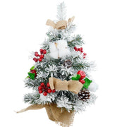 Trade Shop - Albero Di Natale Effetto Innevato Dim. 60 Cm Con Decori Pigne Fiocchetti Neve -