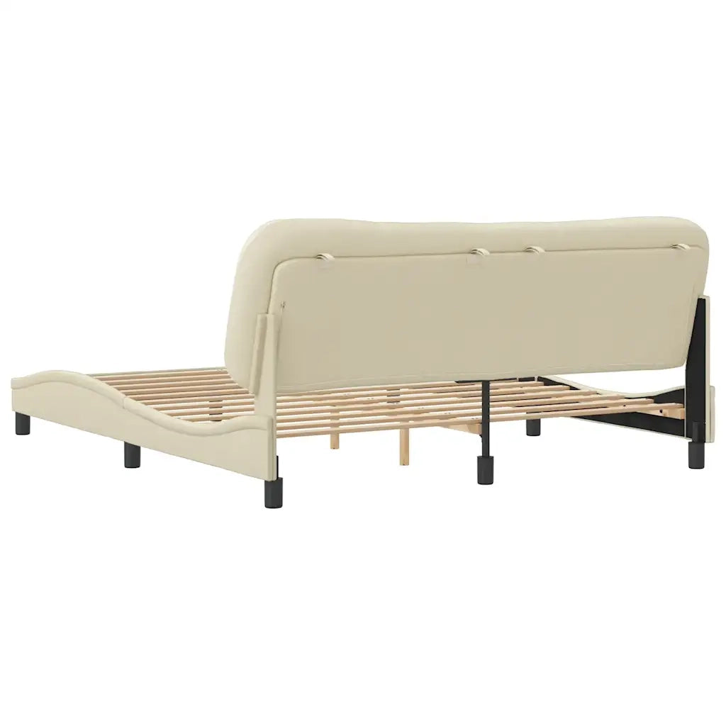 Giroletto senza Materasso-Struttura Letto Hvar Crema 180x200 cm in Tessuto