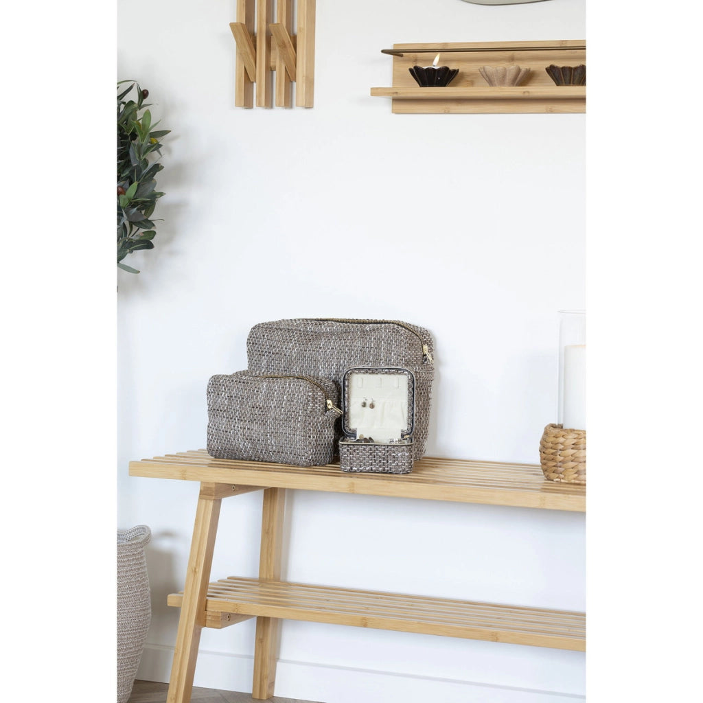 Beauty Case Safi, Marrone, Poliestere, 9x20x14 cm
