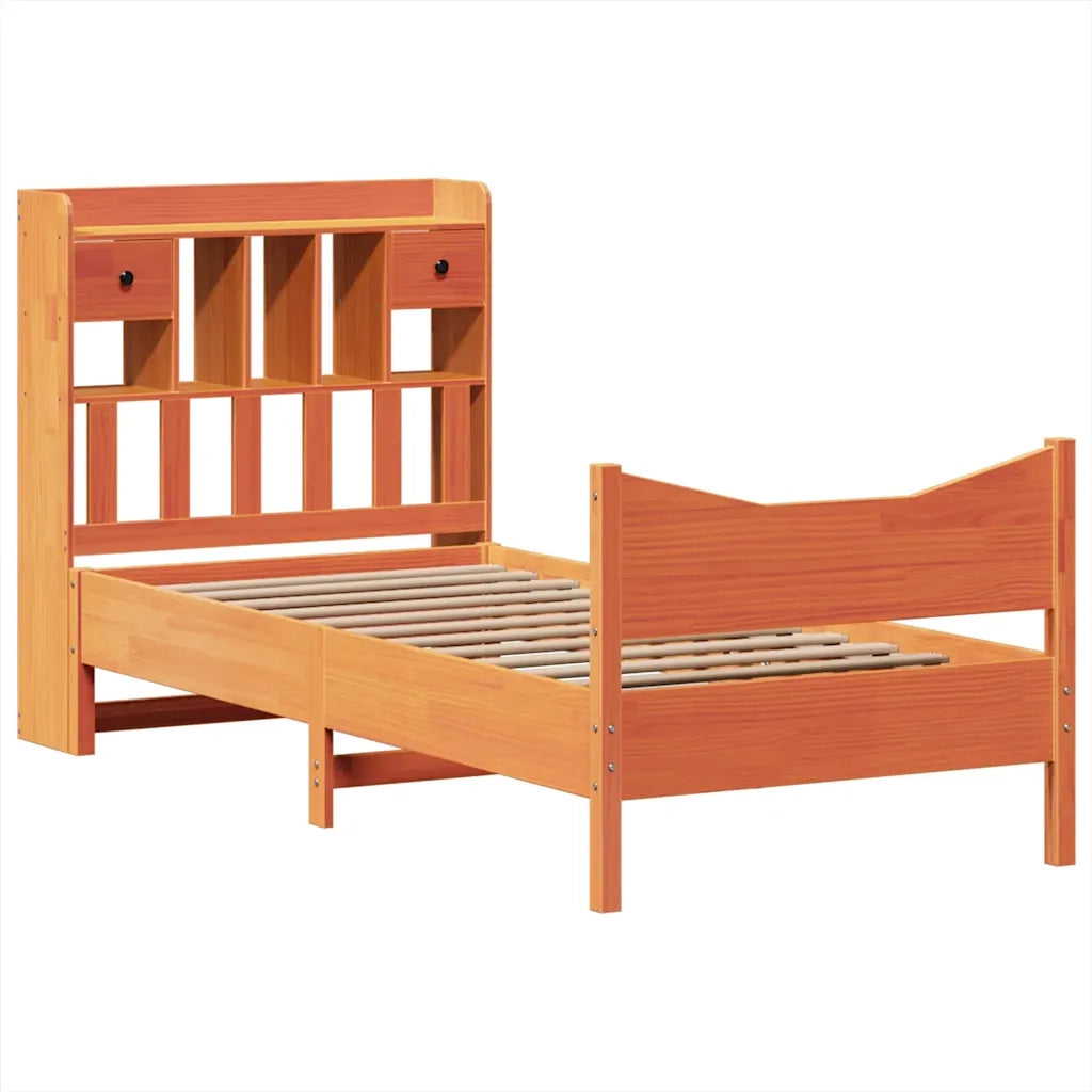 Giroletto senza Materasso Marrone Cera 100x200 cm Legno di Pino