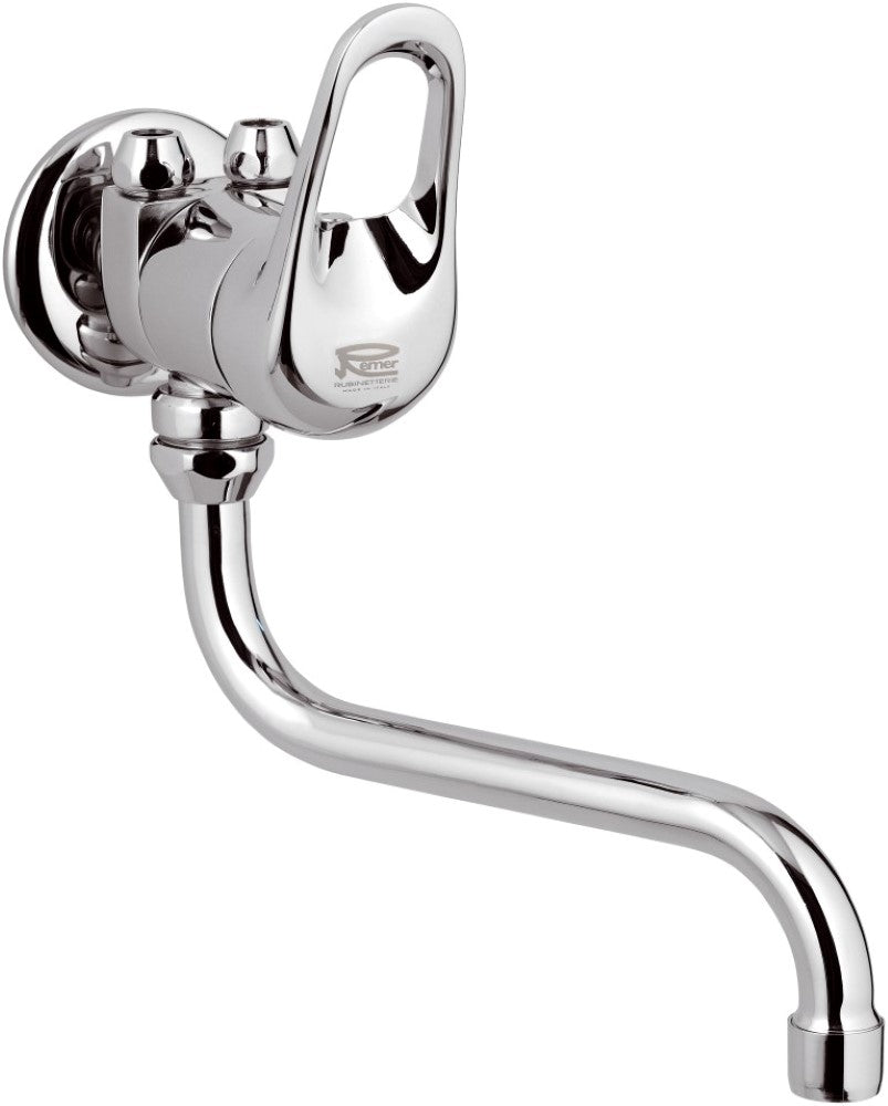 Rubinetto per lavello a muro con bocca girevole, per bassa pressione - serie kiss