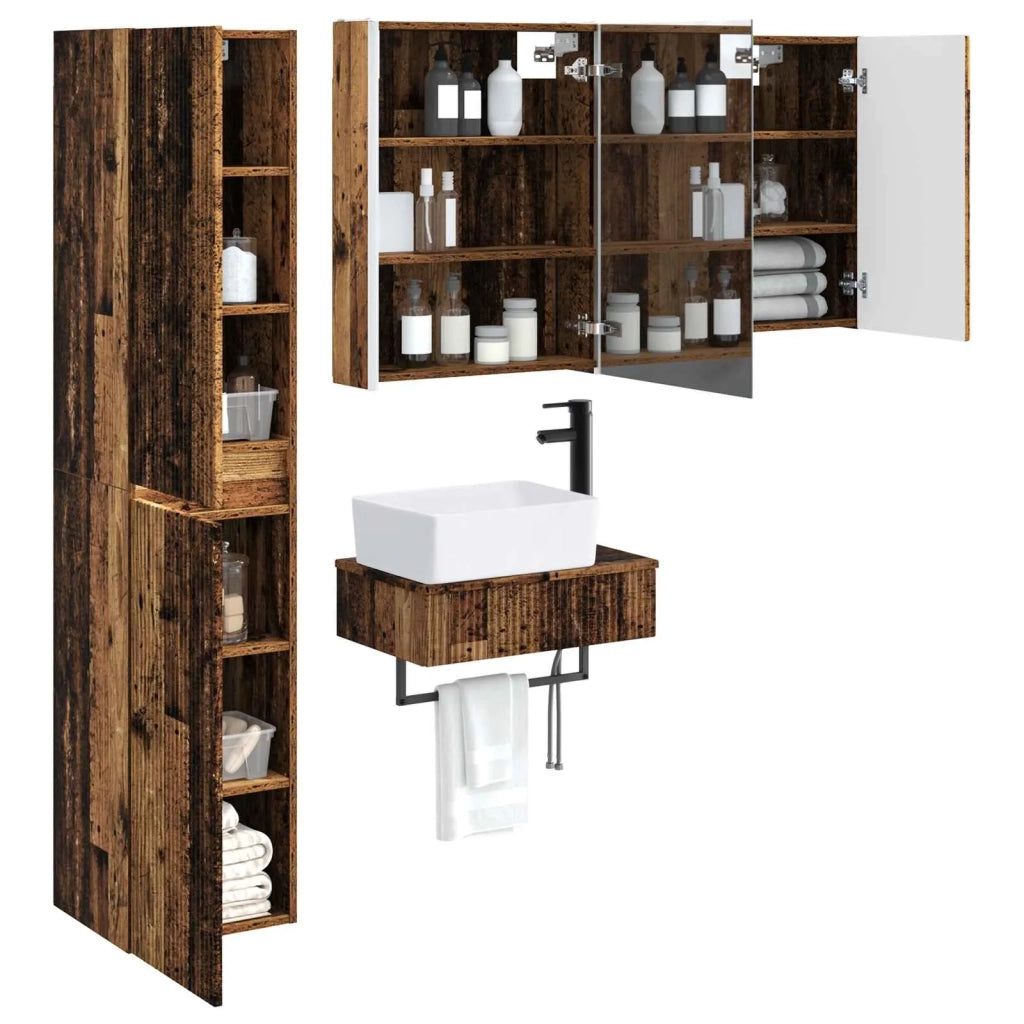 Set di mobili per il bagno 5 pcs Legno antico 3407285