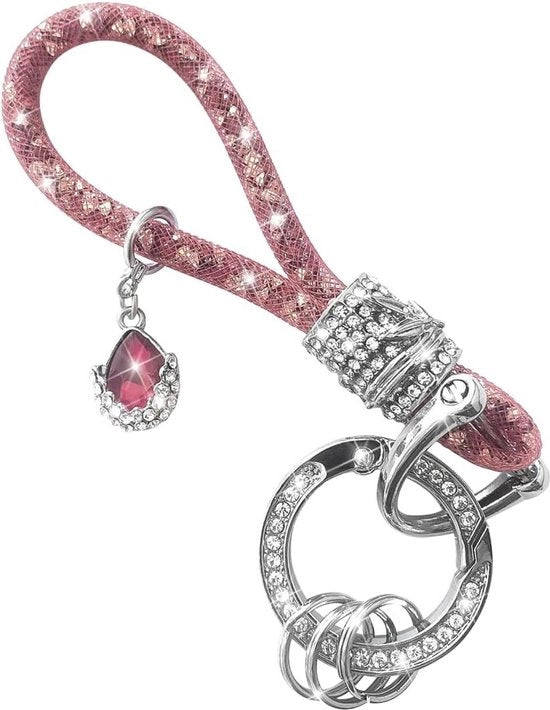 Accessori per auto con pietre di vetro brillanti - Accessori in cristallo rosa per signore.