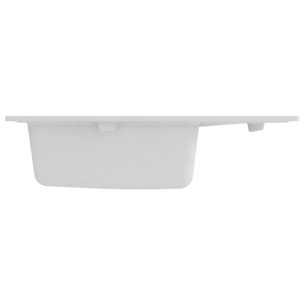 Lavello da cucina con foro troppopieno 58 x 44 cm granito bianco 02_0004359