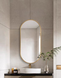 SPECCHIO OVALE Valora 80x40cm Cornice Oro Stile Loft