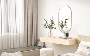 SPECCHIO OVALE Valora 80x40cm Cornice Oro Stile Loft