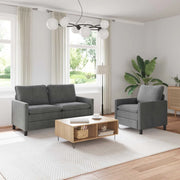 Set di divani 2 pcs Grigio Chiaro Poliestere