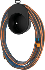 Waterslangset universale, con 2 connessioni a slancio e supporto alla parete, misura universale, rigidità torsionale livello 4 (su 5), 15 m, Ø 1,3 cm, 2,05 kg, nero/arancione/azzurro