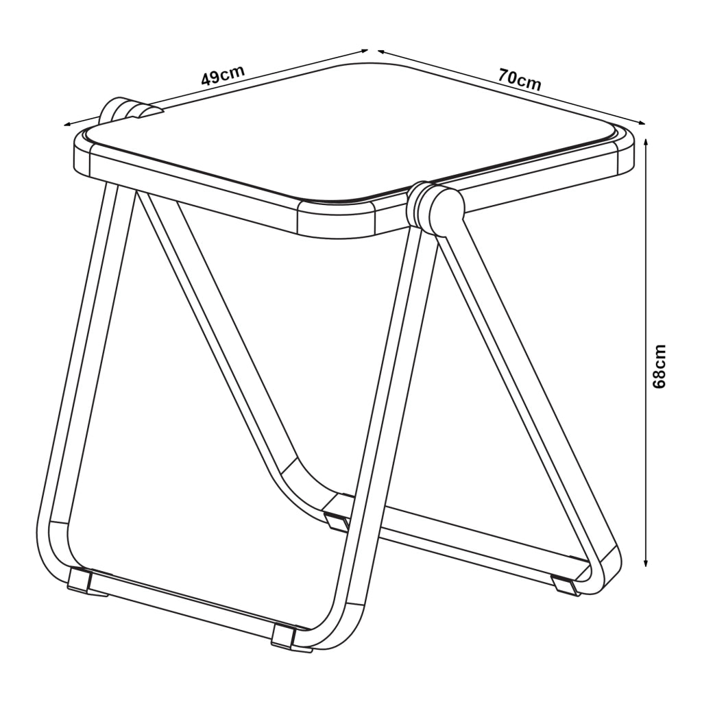 Tavolo Pieghevole Alerhavn Tavolino Portatile per Divano Laptop 70x49x68 cm Trasparente [en.casa]