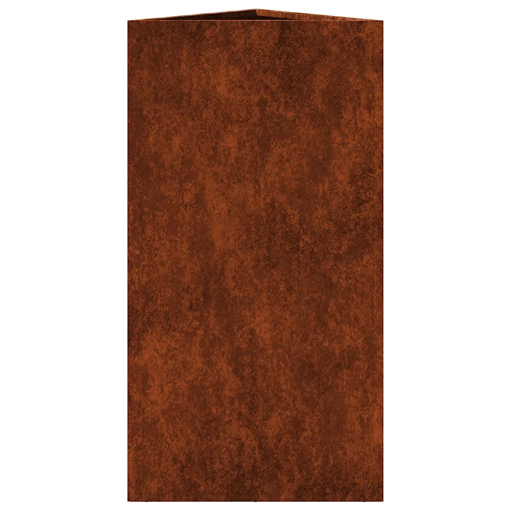 Fioriere da Giardino 2 pz Triangolari 40x40x75cm Acciaio Corten