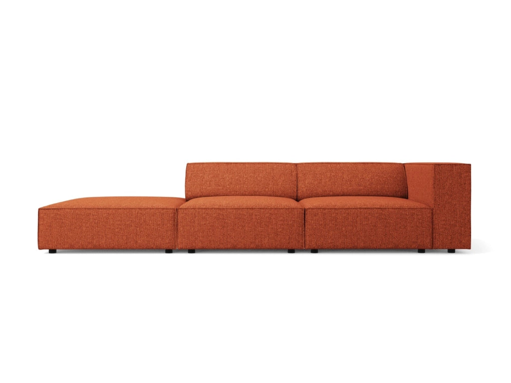 Cosmopolitan Design - Divano sinistro "Arendal" 4 posti in ciniglia terracotta 