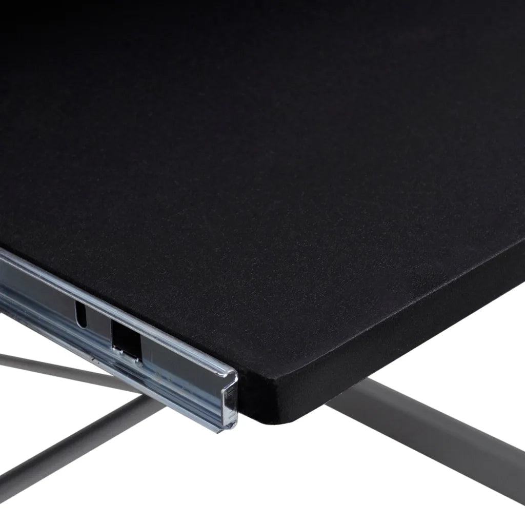 Scrivania Computer Angolare Nera 132x112x99cm Legno Multistrato cod mxl 66234