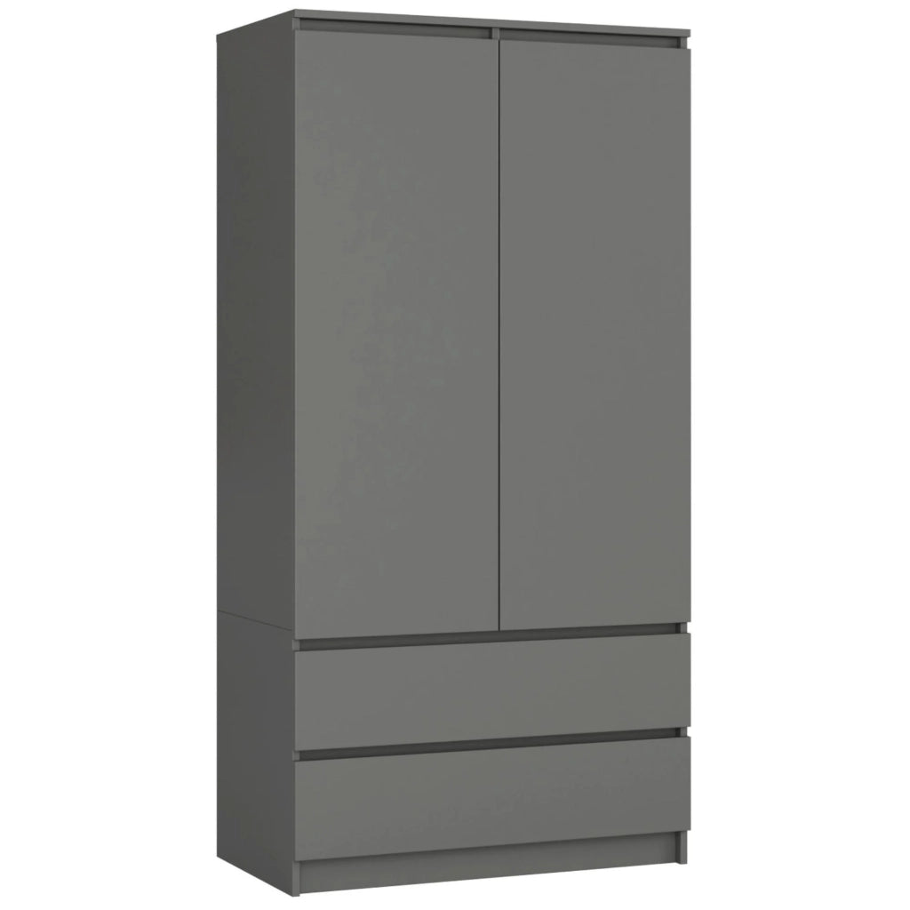Armadio AKORD S90 Grigia Grafite 90 cm 2 ante 2 cassetti 90x51x180 cm