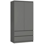 Armadio AKORD S90 Grigia Grafite 90 cm 2 ante 2 cassetti 90x51x180 cm