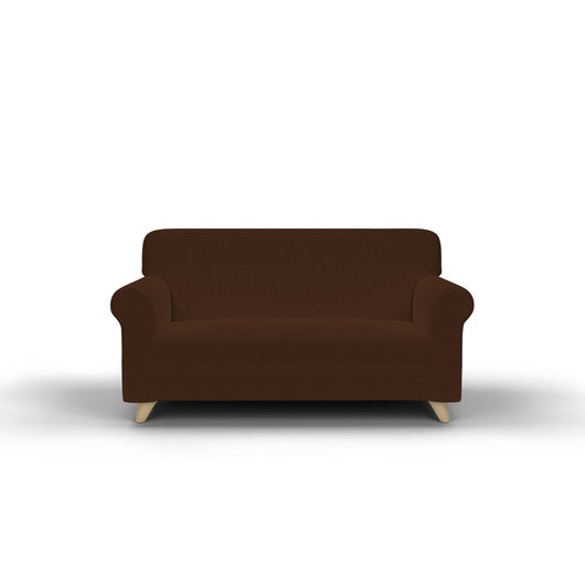 Copridivano Elasticizzato in Tessuto Marrone 2 Posti