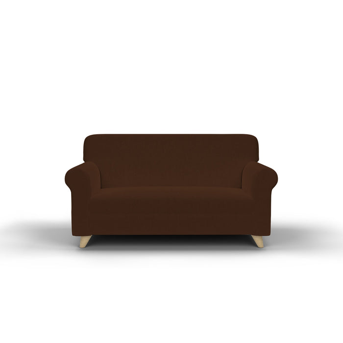 Copridivano Elasticizzato in Tessuto Marrone 3 Posti