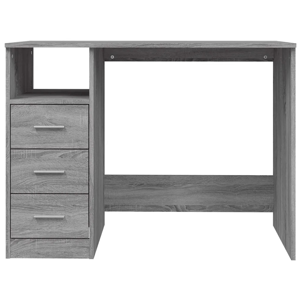 Scrivania Cassetti-Scrivanie per ufficio e studio Grigio Sonoma 102x50x76 cm Legno Multistrato