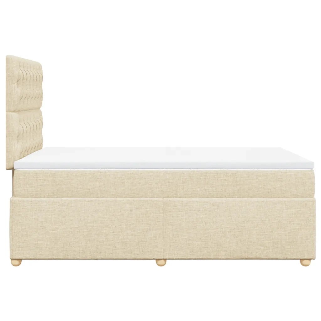 Giroletto a Molle con Materasso Crema 120x190 cm in Tessuto