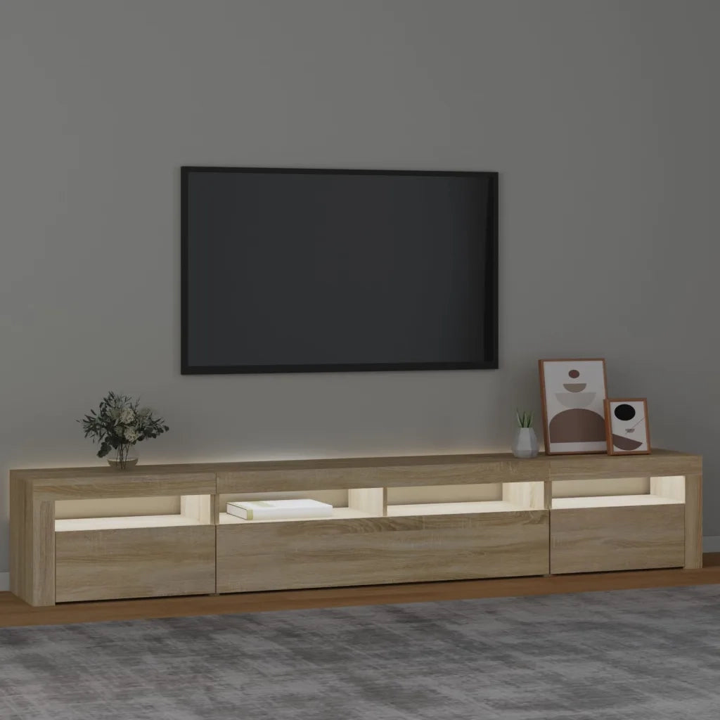 Mobile Porta TV con Luci LED-Mobile per TV-Credenza TV Rovere Sonoma 240x35x40 cm 336180