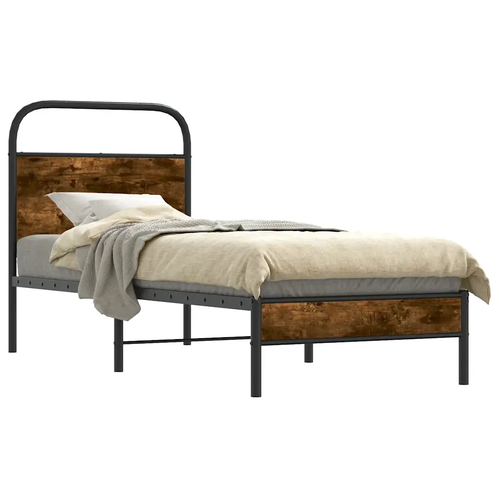 vidaXL Giroletto senza Materasso Rovere Fumo 80x200 cm in Truciolato