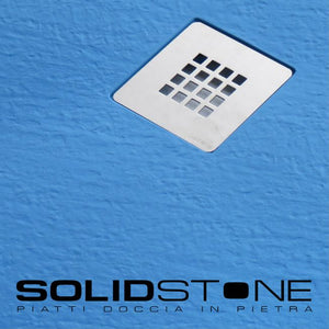 Piatto doccia in pietra SOLIDSTONE alto 2,8 cm - Blu Amalfi RAL 5012 - Misura: 70x90 x 2,8h 