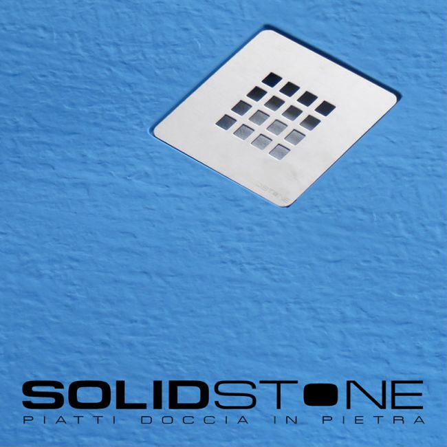 Piatto doccia in pietra SOLIDSTONE alto 2,8 cm - Blu Amalfi RAL 5012 - Misura: 70x90 x 2,8h 