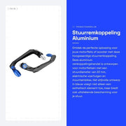 Compatibile per mountain bike - Stuurremkoppeling universale - Hendel di rimbalzo in alluminio - Blocco di protezione sterzo universale - Colore blu - Per motori e scooter