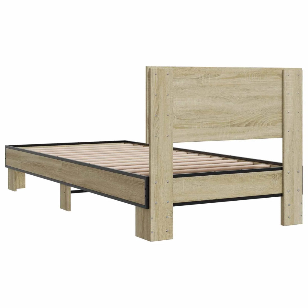 Struttura letto con testata Rovere Sonoma 80 x 200 cm