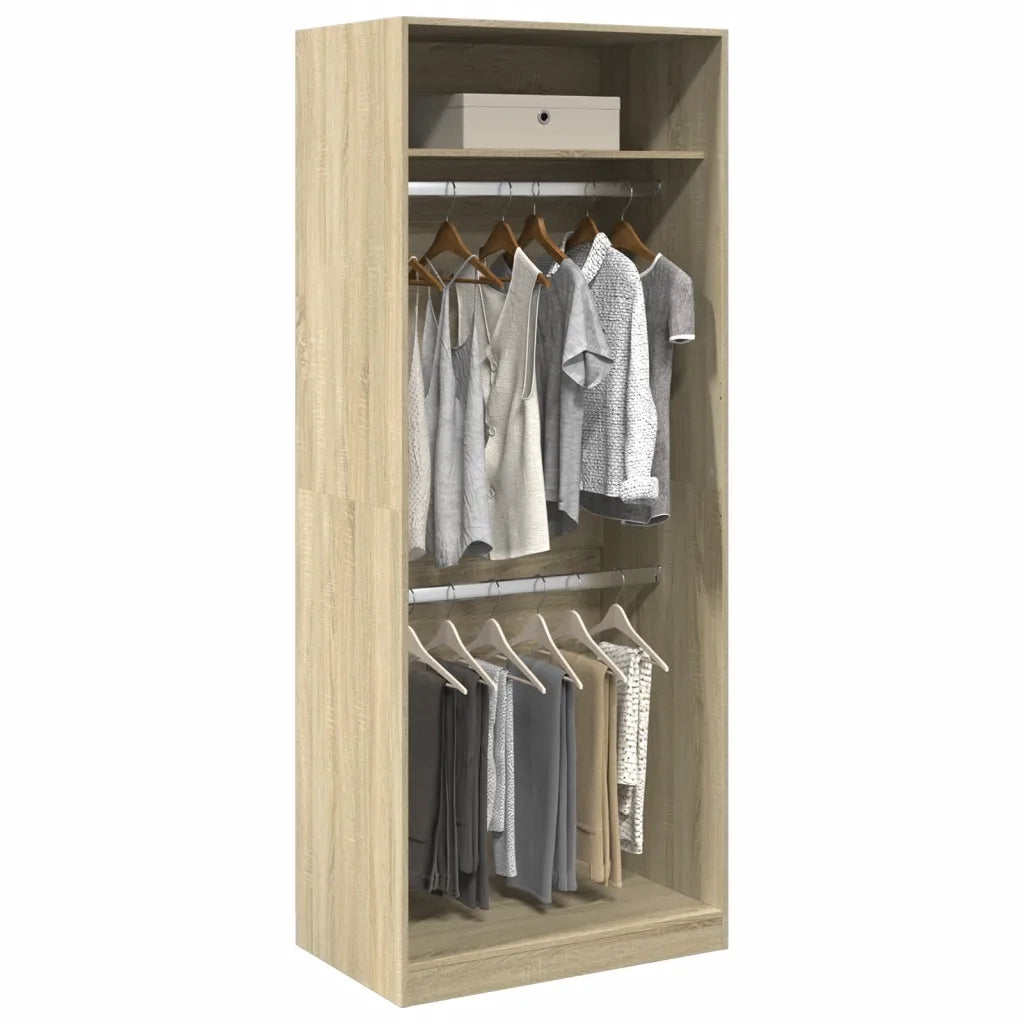 Armadio Rovere Sonoma 80x50x200 cm in Legno Multistrato