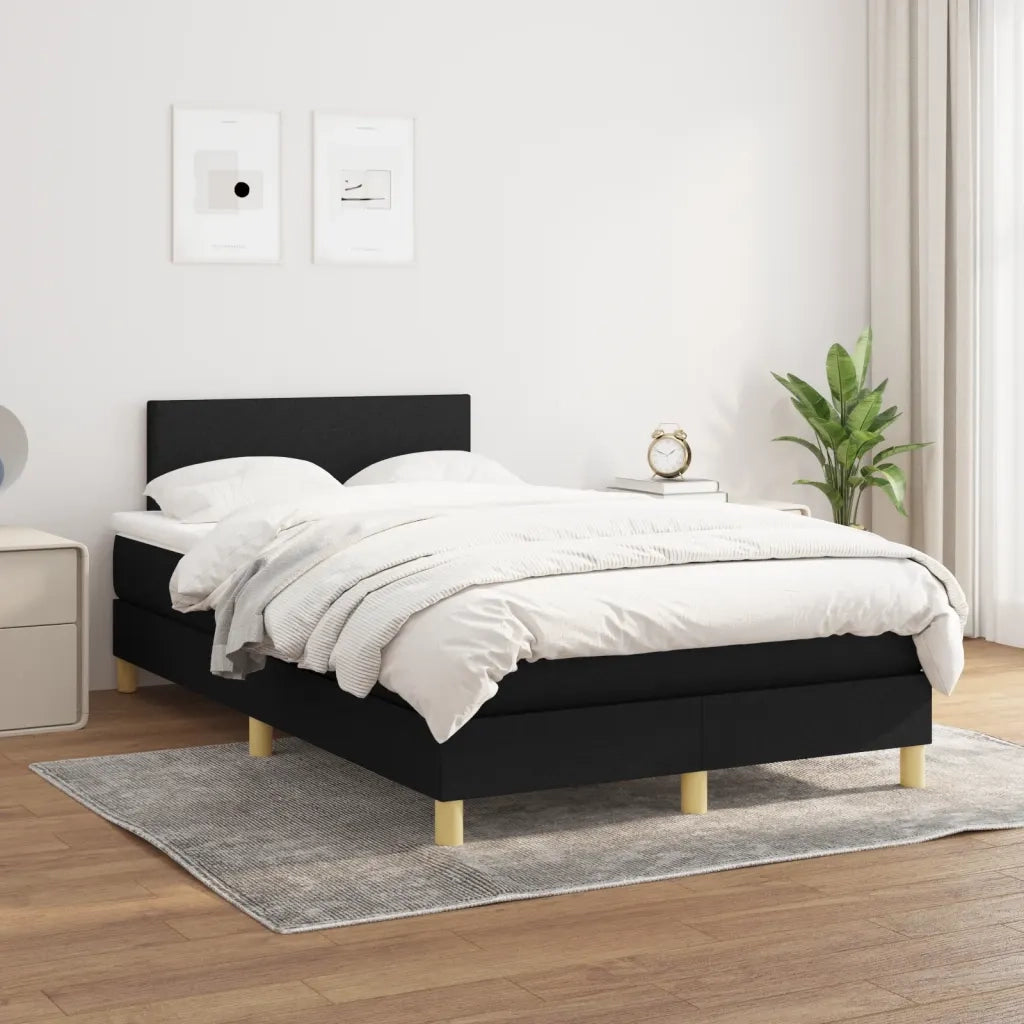 Giroletto a Molle con Materasso Nero 120x200 cm in Tessuto 3140443