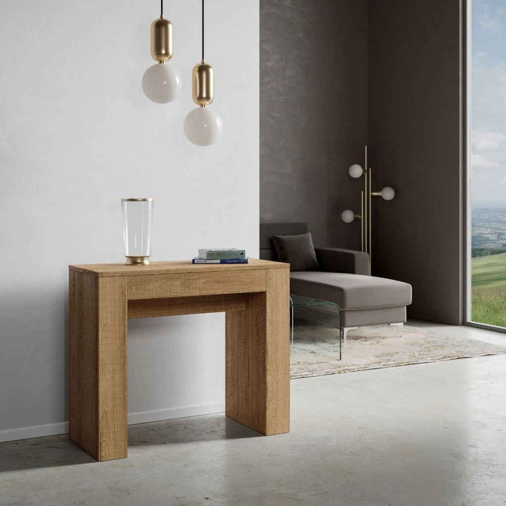 Consolle Allungabile 90-302x42x77 cm in Nobilitato Marrone