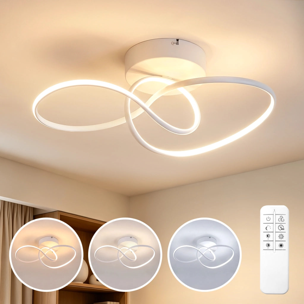 ZMH Lampada da Soffitto LED 24W Dimmabile Bianca per Camera Soggiorno