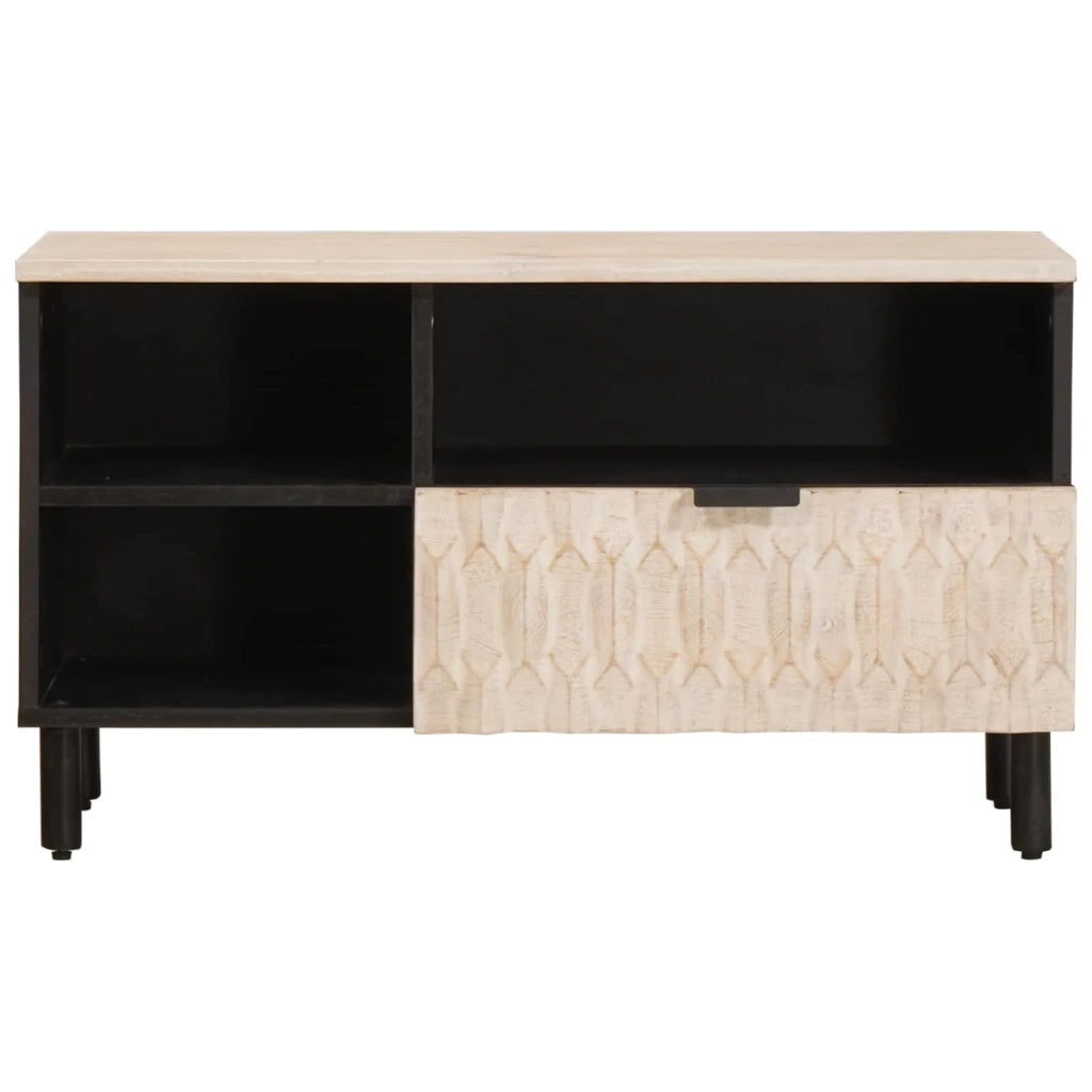 Mobile TV con cassetto Finitura Bianco Lavato 80 x 33 x 46 cm 4017881