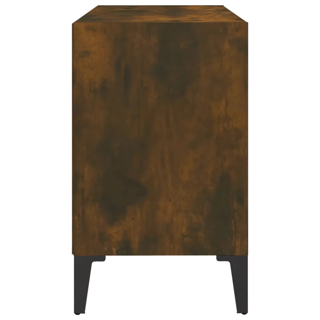 Mobile TV con Gambe in Metallo Rovere Fumo 69,5x30x50 cm