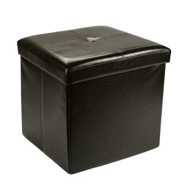POUF CONTENITORE IMBOTTITO QUADRATO 40X40 CM COLORE MARRONE